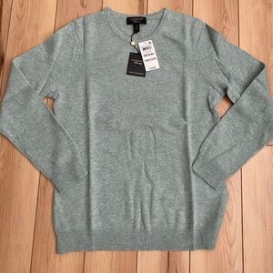 Charter Club Women's Seafoam Heather Green Crew Neck Sweater